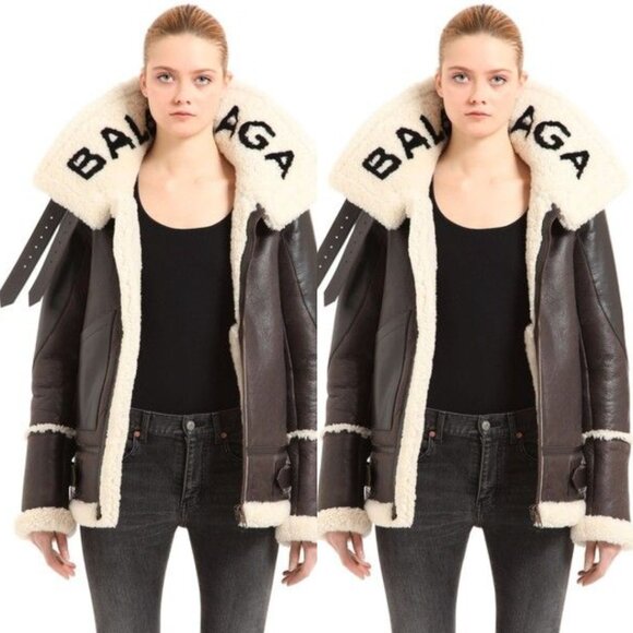 Balenciaga Black and White Leather Jacket - Picture 2 of 15